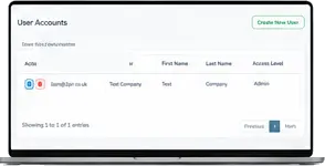 Straight2PDF team access screen for managing company users